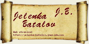 Jelenka Batalov vizit kartica